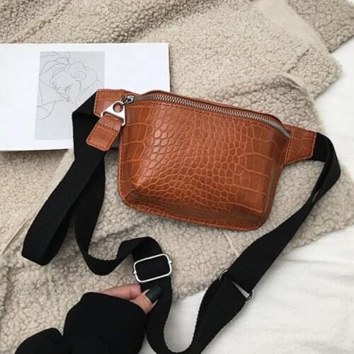Women Shoulder Bag PU Leather Lattice Zipper Chest Bag Adjustable Clutch Fashion Female Waist Bag High Quality Travel Money Bag