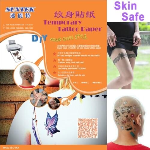 10sets/lot) A4 Laser Inkjet Tattoo Sticker Temporary Tattoo Transfer Decal Paper for DIY Nail Art Skin Safe