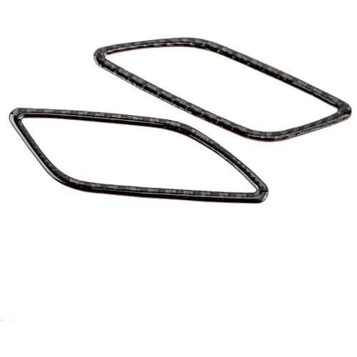 2Pcs/Set Car Black Upper Air Vent Outlet Trim Cover Frame Carbon Fiber Fit For Audi A4 2009 2010 2011 2012 2013 2014 2015 2016