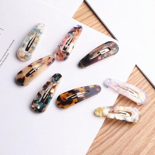 2020 New Ins Large Geometric Barrettes Bb Clip Hollow Tortoiseshell Acetate Hair Claw Clip For Women Hair Accessories