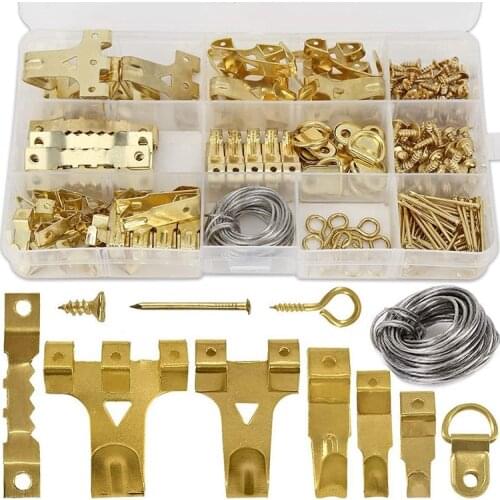 282Pcs Picture Hooks for Hard Walls, Picture Hanging Kit for Picture Frame Fixing, Assorted Picture Hanger Set