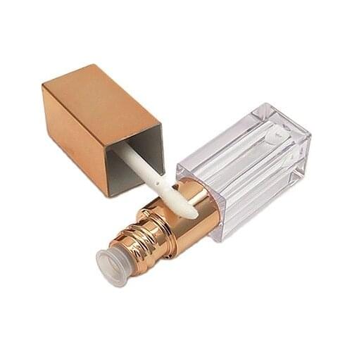 3 ML Lipgloss Wand Tubes Square Rose Gold Clear Empty Cosmetic Container DIY Lipgloss Containers Tubes 10pcs 30pcs 50pcs