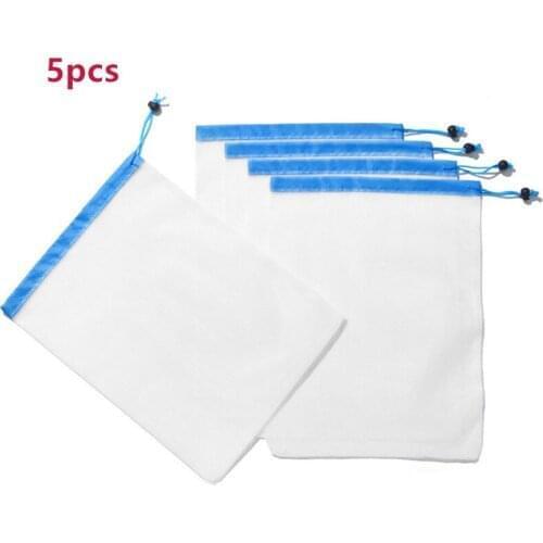 5pcs Reusable Mesh Bag Washable and Eco Friendly Bag Grocery Shopping bag Storage Fruit and Vegetable bag Toys Storage bag