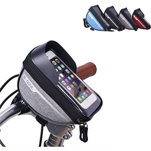 6.5 Inches Bike Bag Bicycle Head Tube Storage Saddle Bag Protective Cover Touch Screen Mobile Phone Holder Waterproof Bag