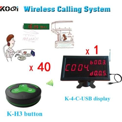 Wireless pager call system ( 1 counter number led display + 40 buzzer )
