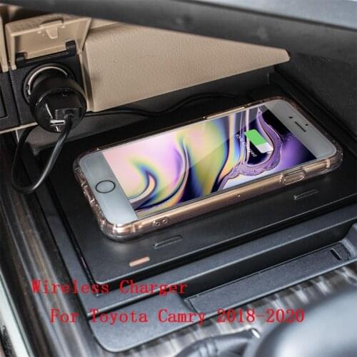 Wireless Charger Fast Charging Charger QI Smartphone Wireless Black Charging Phone Holder Accessories For Toyota Camry 2018-2020