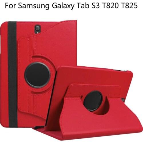 360 Degree Rotating Litchi Folio Stand PU Leather Skin Case Cover For Samsung Galaxy Tab S3 9.7 T820 T825 SM-T820 SM-T825