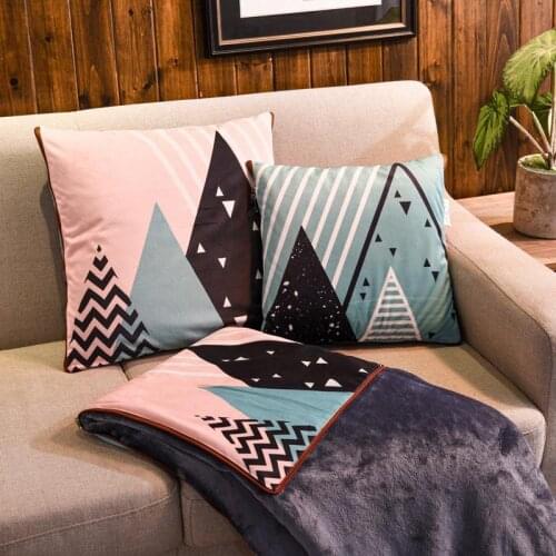 Baby Velvet Simple Printing Pillow Quilt, Cushion Blanket, Suitable For All Seasons, Skin-Friendly And Soft