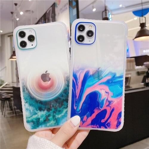 Fantasy Watercolor Soft TPU For iPhone X XS 7 8 11 pro Plus Phone Cases Shockproof Back Cover for iPhone SE 2020 Silicone Case