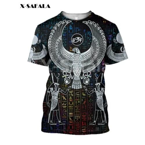 God Egypt Anubis Horus Eyes Tattoo Symbol Summer Fashion Men Women 3D All Over Printed T Shirts Unisex Harajuku Shirt Casual Tee
