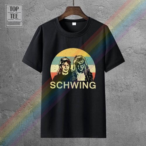 WayneS World Wayne & Campbell Garth Algar Schwing T Shirt Black Men S 6Xl