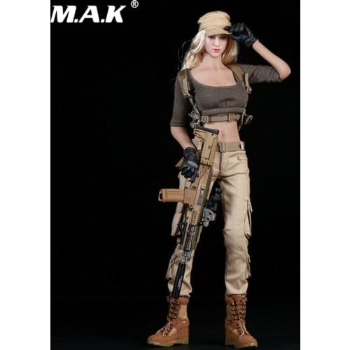 Toys 1/6 Female Shooter Suits Set Costume Clothes F 12inches Body pale color skin 12" PH Action Figure body Doll