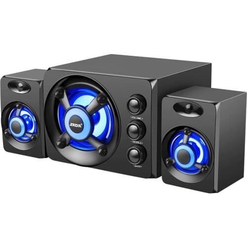 SADA D-208 3 in 1 Home Speaker Set Super Bass Subwoofer with Colorful LED Light USB Powered 3.5mm Wired Speakers Home Theater