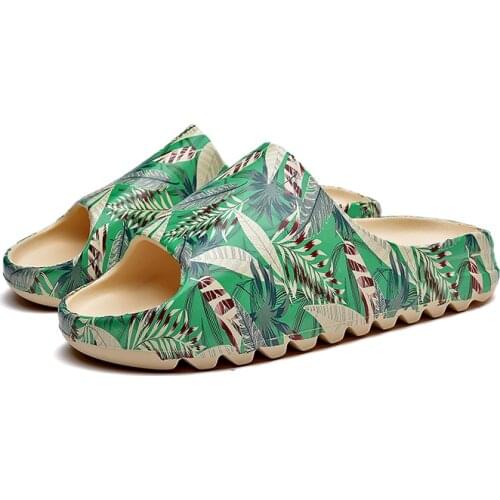 Summer Slippers Men Women Indoor Eva Cool Soft Bottom Sandals Trend Unisex Slides Light Weight Beach Shoes Slippers Home 35-46