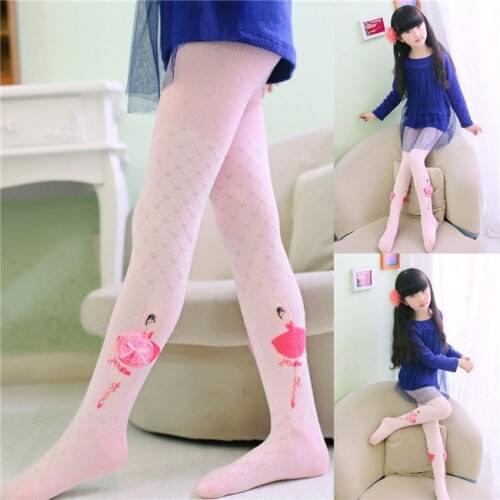Lovely Ballet Girl Dancing Lace Flower Soft Cotton Warm Pantyhose Tights For Girls Baby Kids Leg Warm Spring Autumn Stockings
