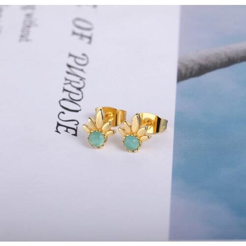 Fashion Vintage Blue Opal Earringsfor Woman Statement Flower Earrings Girl Party Jewelry Accessories Gifts 2021