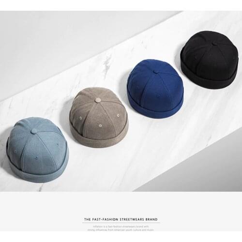 INFLATION 2020 New Chinese-Style Round Hat Unisex Snapback Couple Caps Flanging Solid color Fashion Mens hats 073CI2017