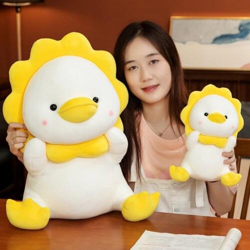 25-60cm New Huge Size Sun Duck Plush Toys Kawaii Animal Goose Mat Pillow Stuffed Soft Cushion For Children Girls Birthday Gift