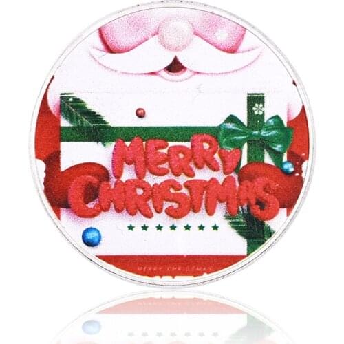 Ommemorative Coin Merry Christmas Santa Claus Deer Sleigh Non-currency Coins