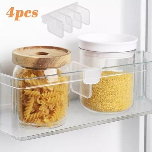4 Pieces of Refrigerator Storage Divider Sorting Baffle Refrigerator Internal Free Shelf Divider Kitchen Storage Cabinet