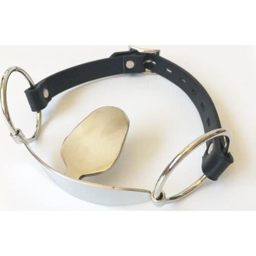 Stainless Steel Adjustable Open Mouth Gag Tongue Flail Sex Slave BDSM Bondage Restraints Fetish Erotic Sex Toys for Couples