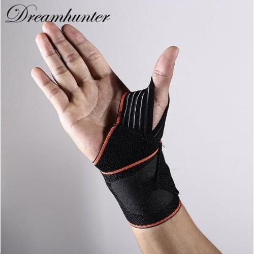 Adjustable strap wrist support Pressurization Wrist Brace Fitness Tennis Elastic bandage gym gloves sweatband wrist protector