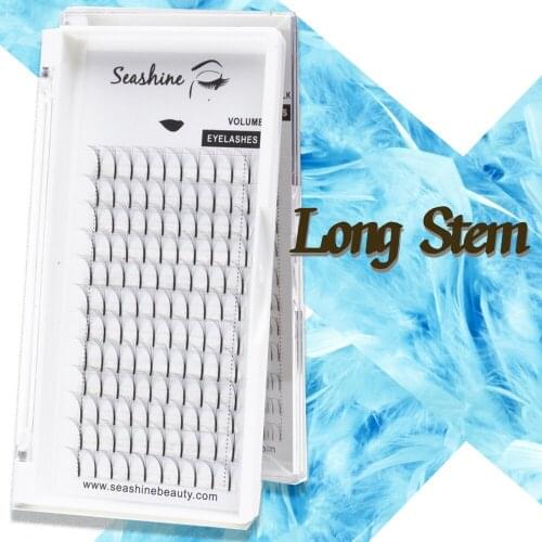 Seashine Long Stem 2D-6D Volume Eyelash Makeup Handmade Faux Mink Premade Fans False Eyelash Heat Bonded Eyelashes Extensions