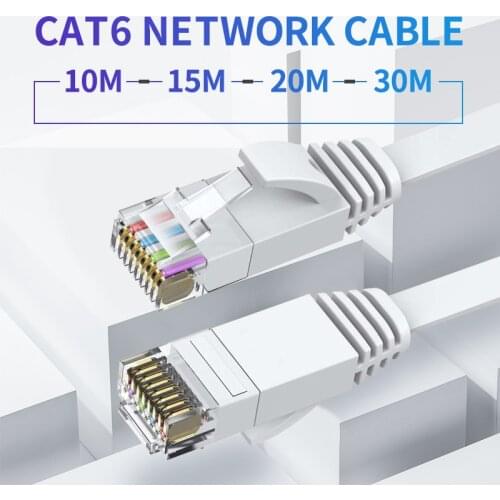 10m/15m/20m/30m Ultrafine Ethernet Patch Cable CAT6 Internet Network Flat Cable Cord Patch Lead RJ45 For Router Laptop Cable
