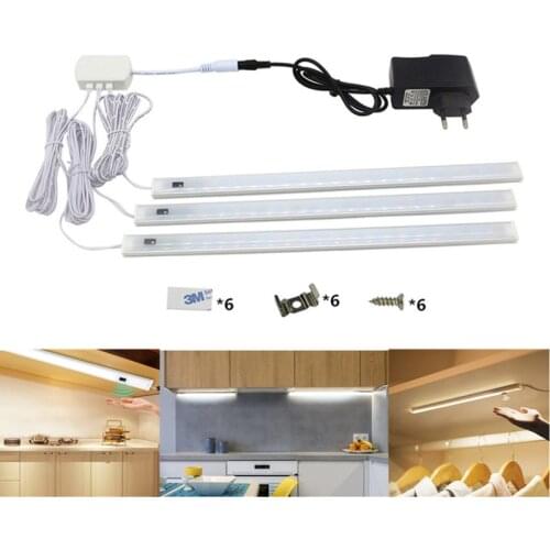 12V LED Strip Hand Sweep Under Cabinet Light Infrared Sensor Rigid Strip Bar Light Kitchen Lights Bathroom Lamp Night Home Lamps