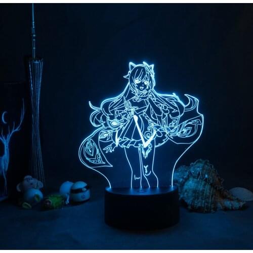Genshin Impact Illusion Lamp Hot Game Light for Bedroom Decor LED Light Atmosphere Bedside Night Lamps Kids Gift 3D Night Light