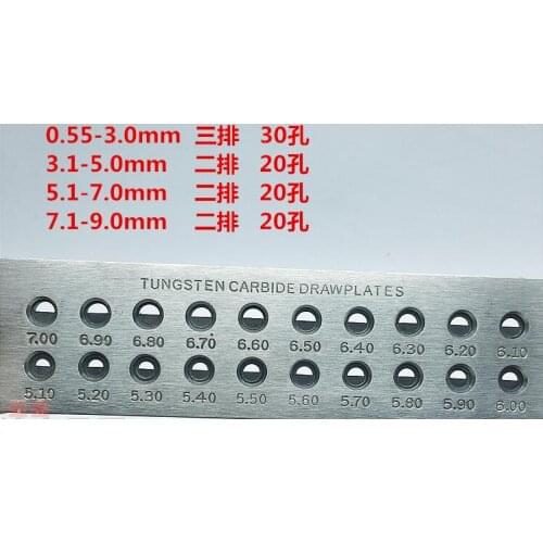 Diy jeweler Tools Half Round Tungsten Carbide Drawplates Jewelers Drawplates Size 0.55-9mm