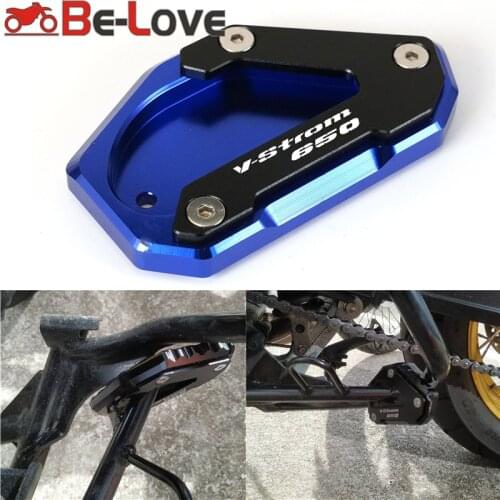Motorcycle CNC Kickstand Foot Side Stand Extension Pad Support Plate For SUZUKI V-STROM 650/XT VSTROM 650 DL650 2004-2020