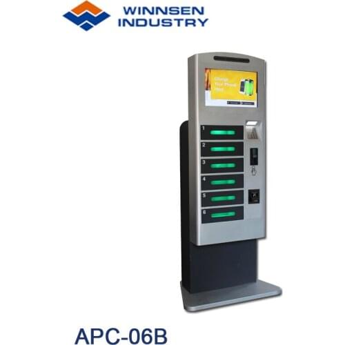 Winnsen Solar Power 19 Inch Touch Screen LCD Multi Cell Phone Charging Station Vending Machine Led Light Charger APC-06B