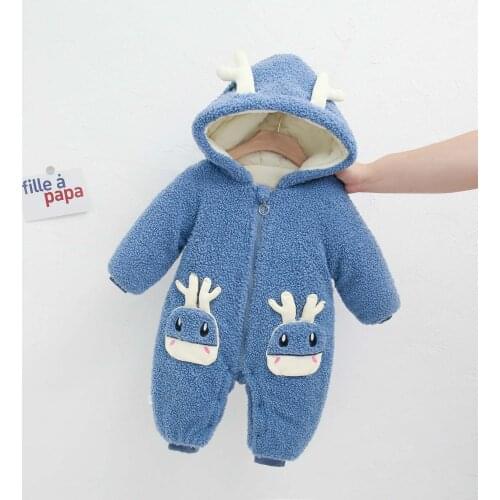 Newborn Baby Clothes Winter Unisex Christmas Rompers Thick Warm Infant Jumpsuit Parkas For Baby Girls Boy Romper Snowsuit