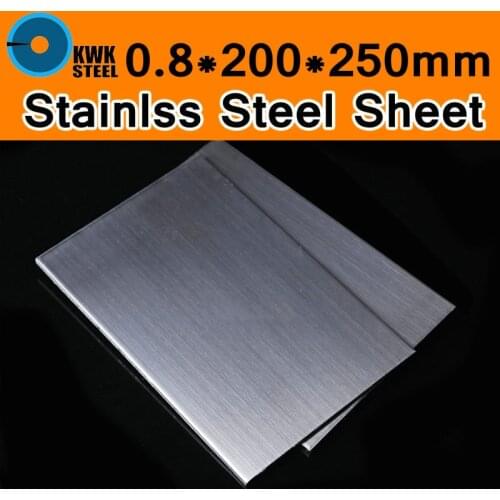 0.8*200*250mm TP304 AISI304 Stainless Steel Sheet Brushed Stainless Steel Plate Drawbench Board DIY Material Frame Model Metal