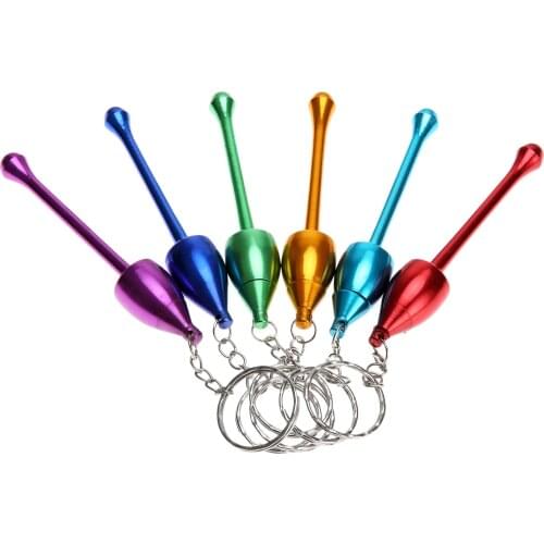 1Pc Mini Metal Smoking Pipe With Keychain Aluminum Mushroom Tobacco Pipe With Key Chain 95mm Creative Disguise Tobacco Pipe