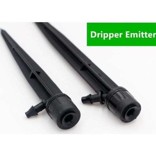 100pcs/pack Adjustable Drip System Micro-Bubbler Sprinklers on 6" Stake Drip Irrigation For Potted Gardening N130