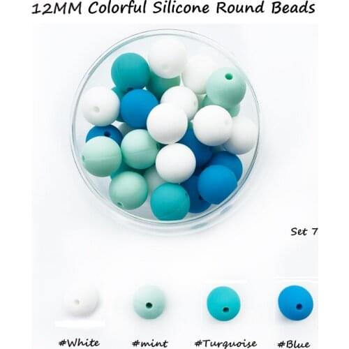 12MM Silicone Round Chew Beads DIY Pacifier Chain Necklace Jewelry Teether Nurise Nipples Chewable Toy BPA free Nusing 50-100PCS