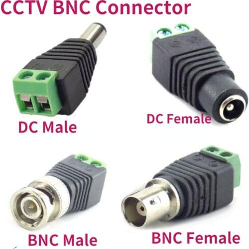 30pcs/lot CCTV Surveillance BNC Accessories DC Power Plug BNC Connector DC Male Elbow Adapter For CCTV IP Camera Power Supply