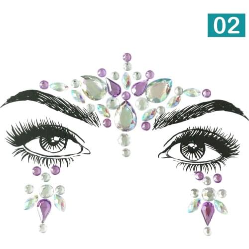 3D Crystal Glitter Jewels Tattoo Sticker Women Fashion Face Body Gems Gypsy Festival Adornment Party Makeup Beauty Stickers