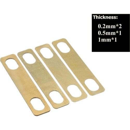 4pcs Guitar Neck Shims Luthier Tools Height Adjusting Brass Shims for Electric Guitar Bass Parts Accessories 0.2/0.5/1mm