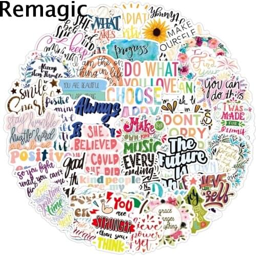 50pcs Inspirational English short sentences Slogan Magazine decoration sheet stickers scrapbook stationery
