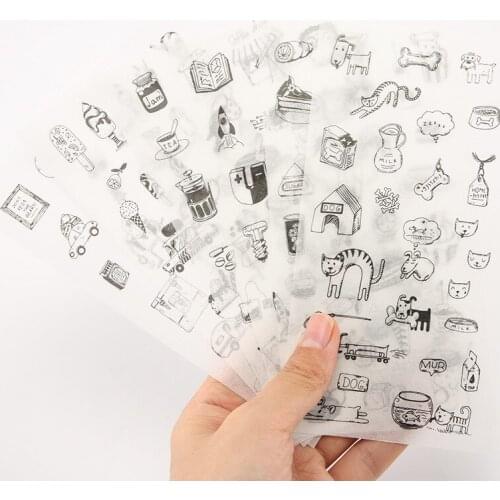6Sheets/Set Coffee Shop Creative Decoration Scrapbooking Stickers Transparent PVC Stationery Planner Stickers