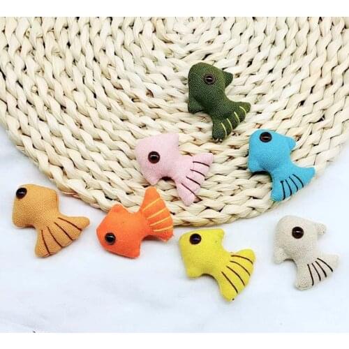 7Pcs/Lot 5*4cm Padded Cartoon Cloth Small Fish Appliques for Diy Childrens Hair Shoes And Bags Clothes Patches Accessories