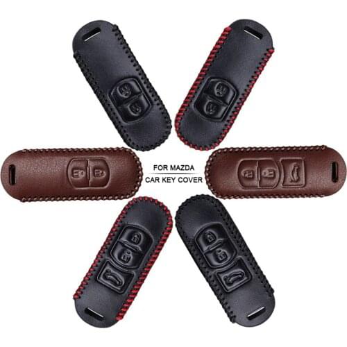 Car Accessories Key Cover Case For Mazda 3 6 CX5 CX7 323 626 Familia CX3 CX-5 Demio Hand-woven Smoky Grey Metal Keyring Keychain