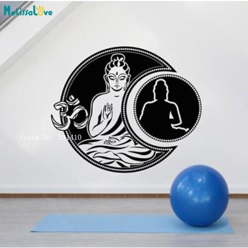 Buddhism Om Relaxation Zen Vinyl Wall Decal Meditation Buddha Stickers Mural Removable God Art Decor YT5934
