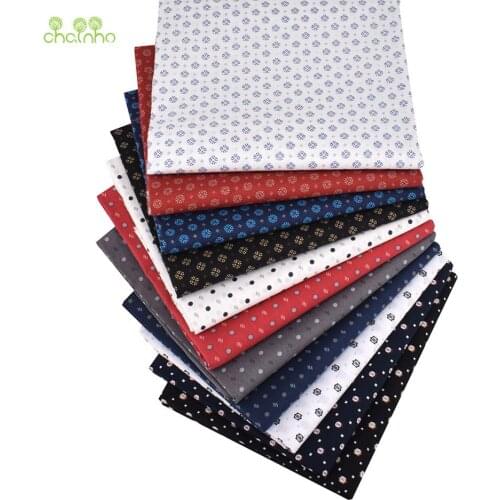 Chainho,Geometric Patterns,Printed Plain Cotton Fabric,DIY Quilting&Sewing Poplin Material For Baby&Childrens Dress,Shirt,Skirt