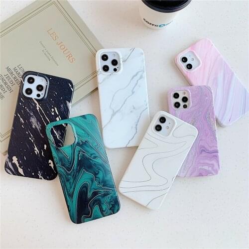 Luxury Retro Laser Giltter Marble Phone Case For iPhone 12 Mini 11 Pro XS MAX XR X 7 8 Plus SE 2020 Soft Matte Back Cover Coques