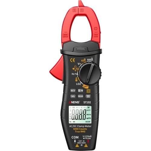 ANENG ST192 Digital Clamp Meters Multimeter 60A/600A Tester AC/DC Current 6000 Counts True RMS Capacitance NCV Ohm Hz Transistor