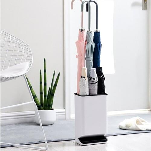 6 Hole Household Umbrella Storage Rack With Drain Tray Long And Short Umbrella Rack Non-Slip ABS Floor Umbrella Stand
